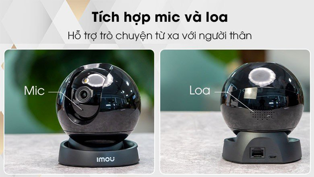 Camera Imou REX 2D được trang bị Mic & Loa giúp đàm thoại 2 chiều rõ ràng