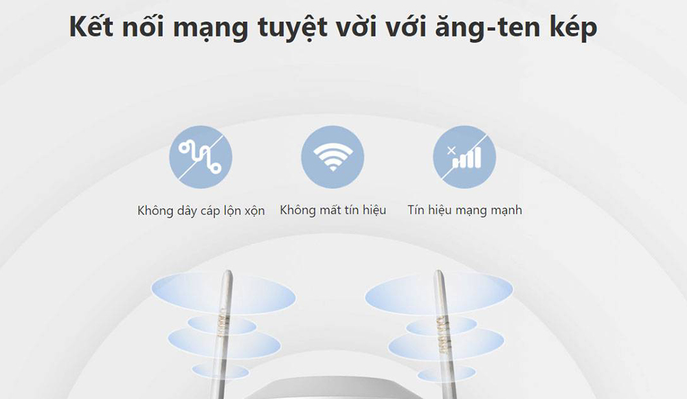 Ăng-ten kép giúp kết nối wifi dễ dàng và xa hơn